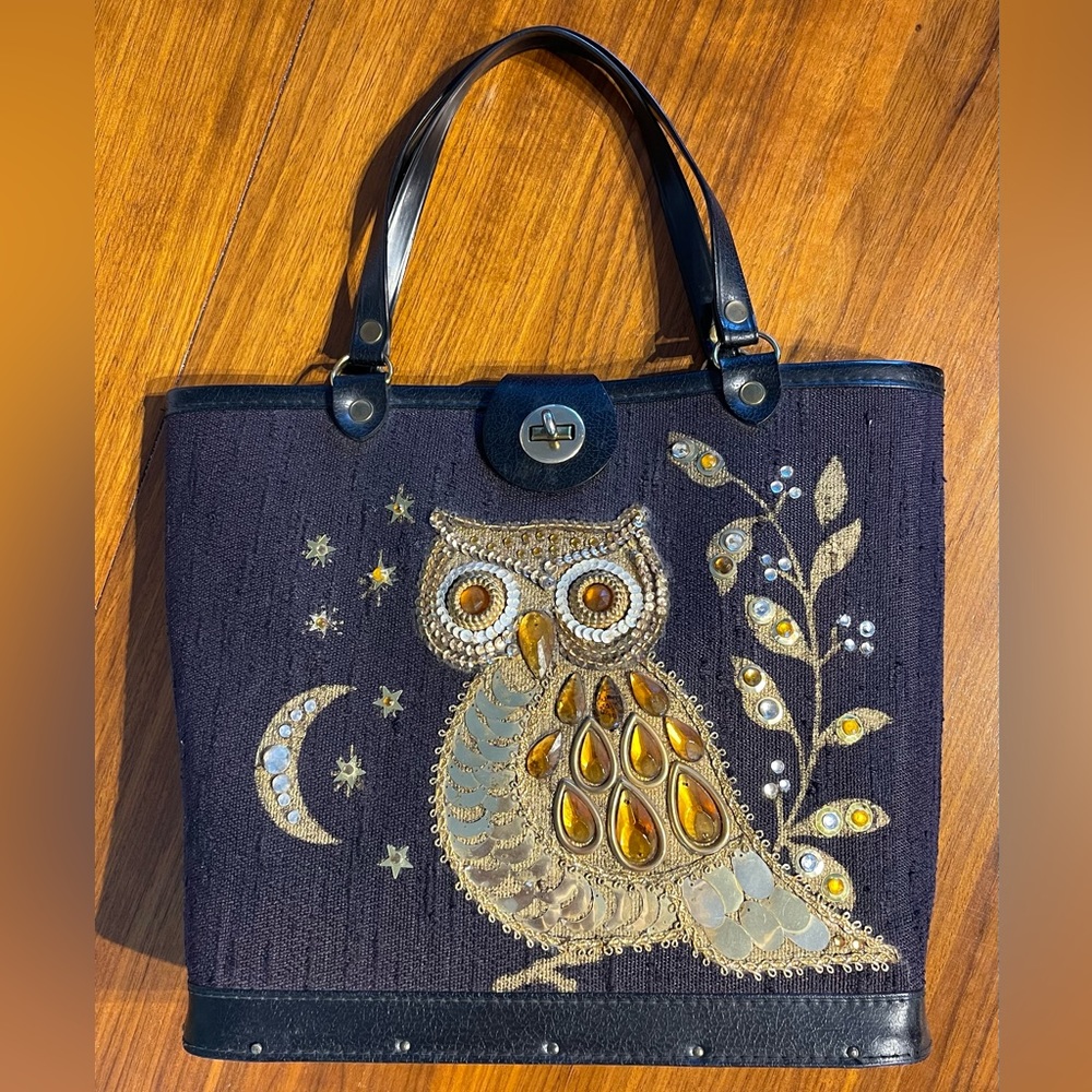 1960’s Vintage Enid Collins style Owl Jeweled Handbag
